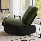 Rocking chair velours côtelé avec repose-pieds