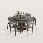 Table à manger ronde 150 cm avec plateau tournant