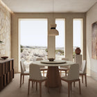 Table à manger ronde avec plateau tournant 360°