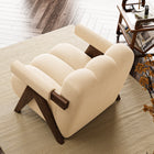 Fauteuil lounge minimaliste sur piétement bois