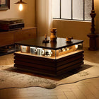 Table basse relevable avec rangement et éclairage LED