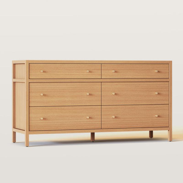 Commode 6 tiroirs en noyer 163 cm