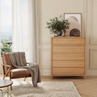 Commode 5 tiroirs en bouleau 107 cm