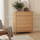 Commode 5 tiroirs en bouleau 107 cm