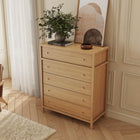 Commode 5 tiroirs en bouleau 107 cm