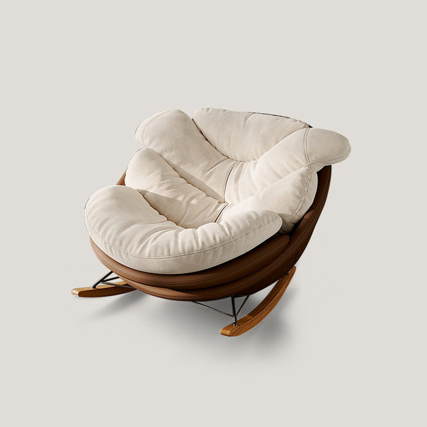 Fauteuil à bascule lounge avec coussin épais