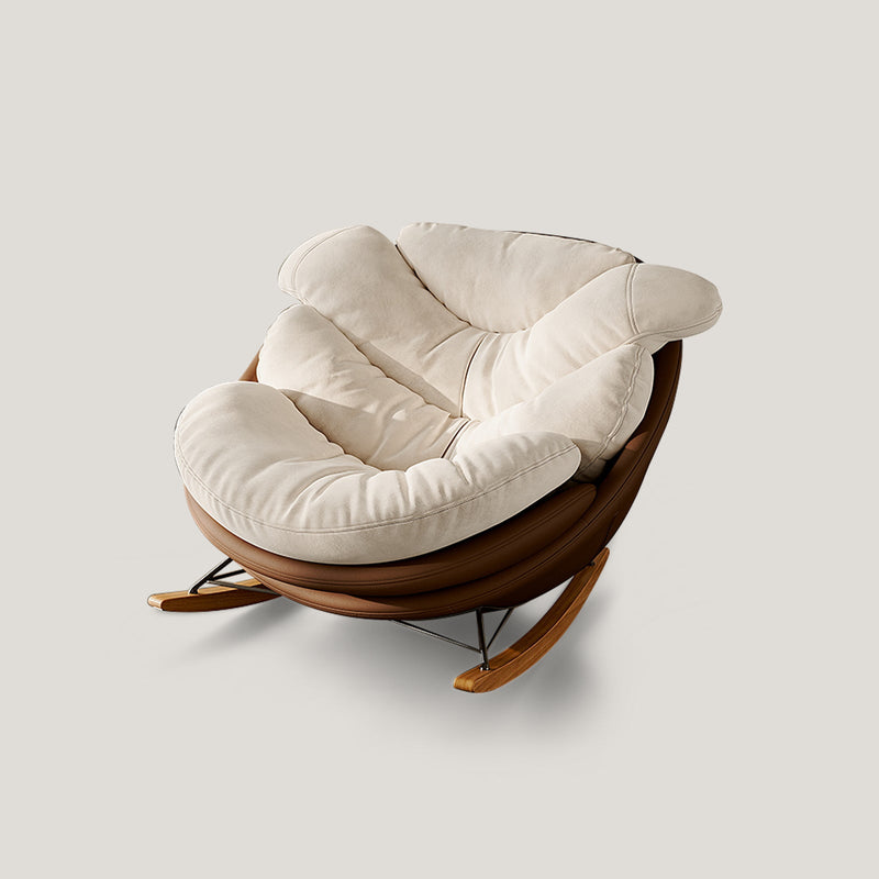 Fauteuil à bascule lounge avec coussin épais