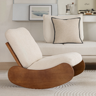 Rocking chair velours côtelé avec repose-pieds