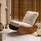 Rocking chair velours côtelé avec repose-pieds
