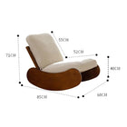 Rocking chair velours côtelé avec repose-pieds