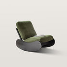 Rocking chair velours côtelé avec repose-pieds