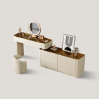 Coiffeuse plateau verre et 8 tiroirs