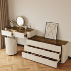 Coiffeuse plateau verre et 8 tiroirs