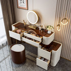 Coiffeuse plateau verre trempé et bois