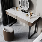 Coiffeuse plateau marbre et miroir lumineux
