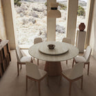 Table à manger ronde avec plateau tournant 360°