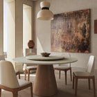 Table à manger ronde avec plateau tournant 360°