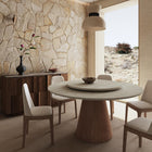 Table à manger ronde avec plateau tournant 360°