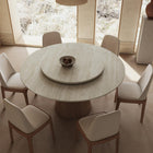 Table à manger ronde avec plateau tournant 360°