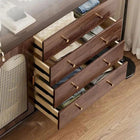 Commode en bois et rotin tressé