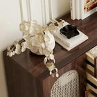Commode en bois et rotin tressé