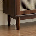 Commode en bois et rotin tressé