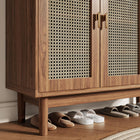 Meuble à chaussures cannage sur pieds