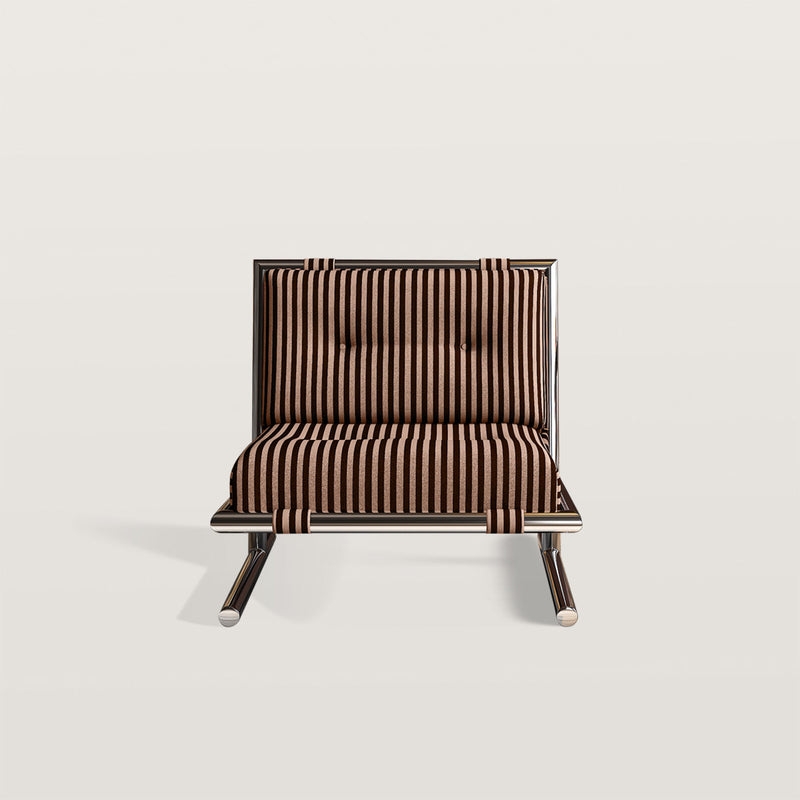 Fauteuil d'appoint rembourré avec coussin, pieds acier