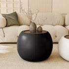 Table basse pouf ronde avec coffre de rangement