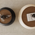 Table basse pouf ronde avec coffre de rangement