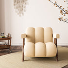 Fauteuil lounge minimaliste sur piétement bois