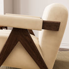 Fauteuil lounge minimaliste sur piétement bois