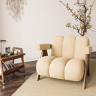Fauteuil lounge minimaliste sur piétement bois