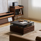 Table basse relevable avec rangement et éclairage LED