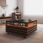 Table basse relevable avec rangement et éclairage LED