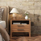 Chevet 2 tiroirs avec prises et ports USB